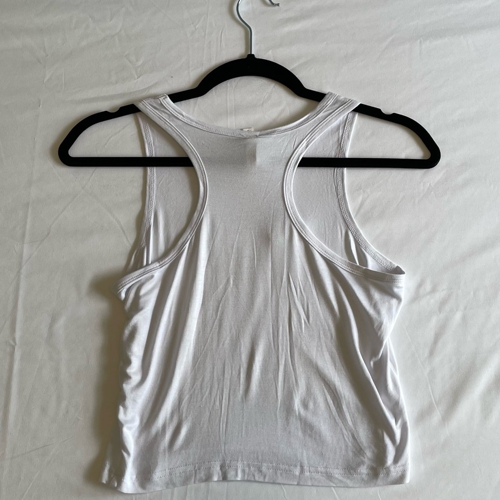 White Racerback Crop Top - Picture 6 of 6